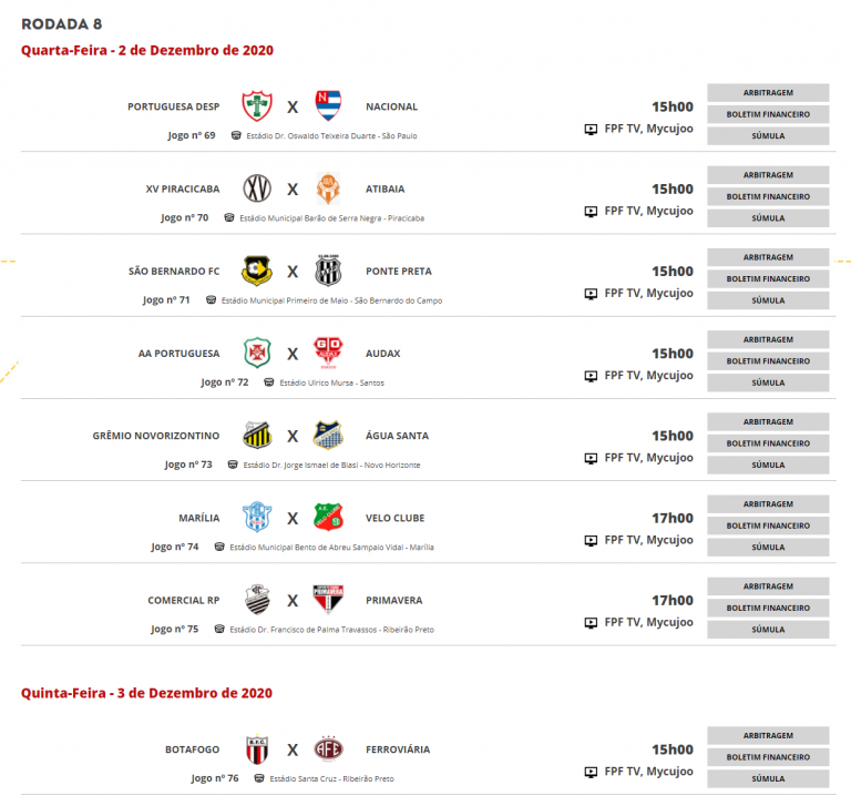 Copa Paulista jogos