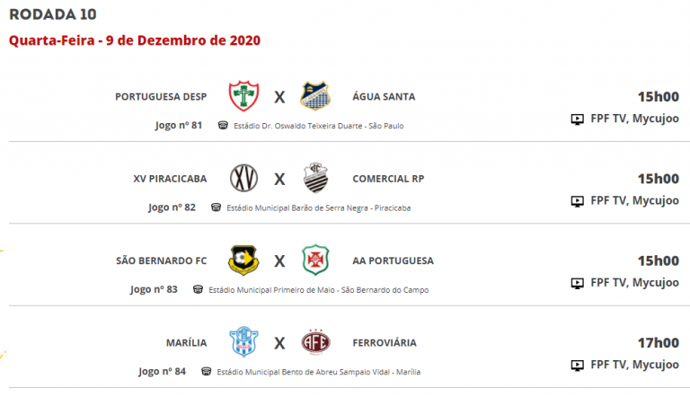 COPA PAULISTA QUARTAS VOLTA