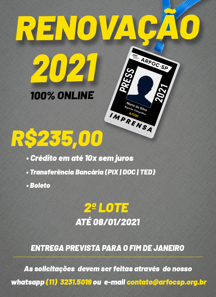 Crachá 2021 divulgação 2º Lote