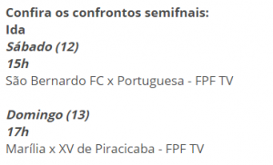 Semifinal Ida Copa Paulista 2020