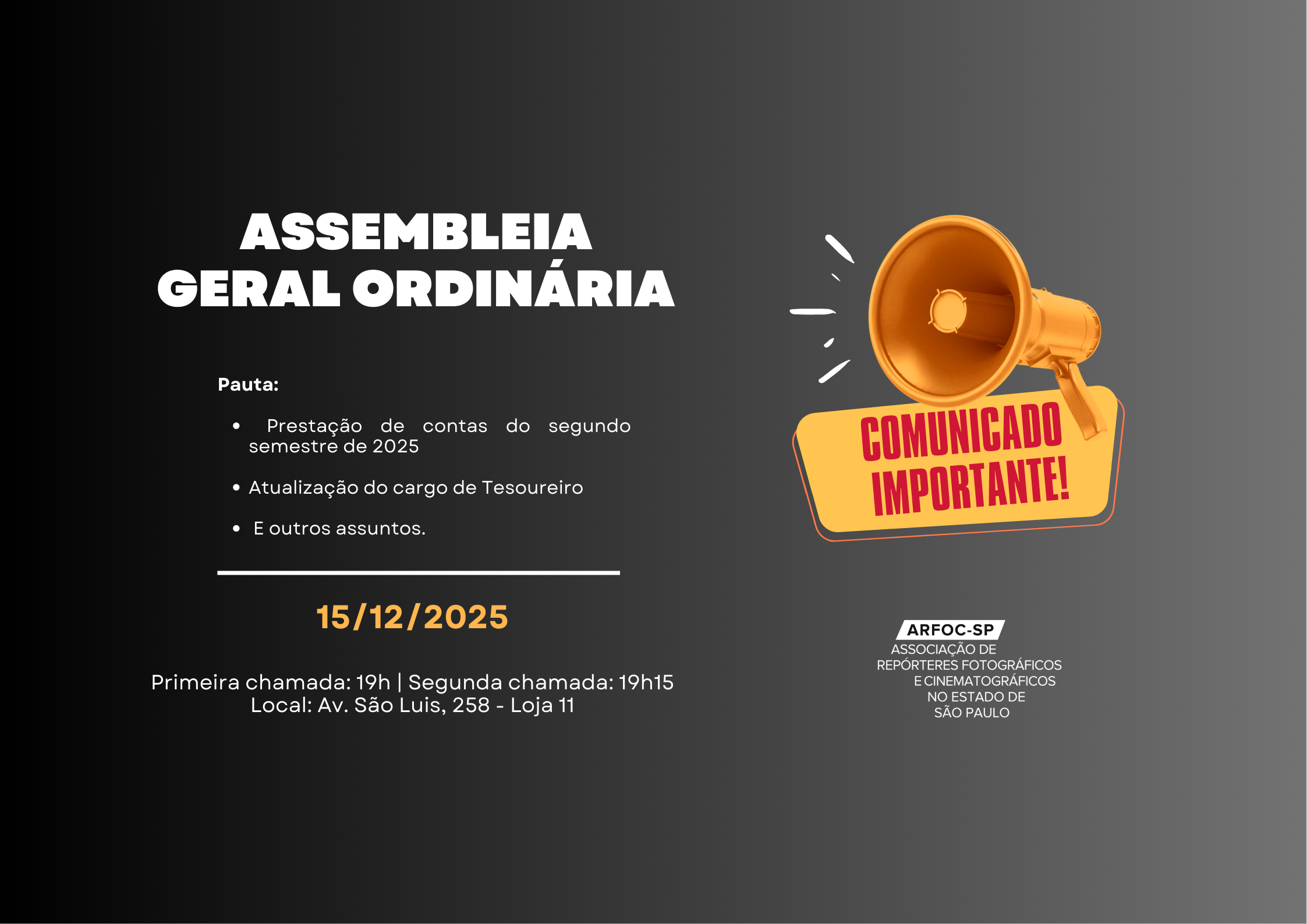 Assembleia Geral Ordinária – 15.12.2025